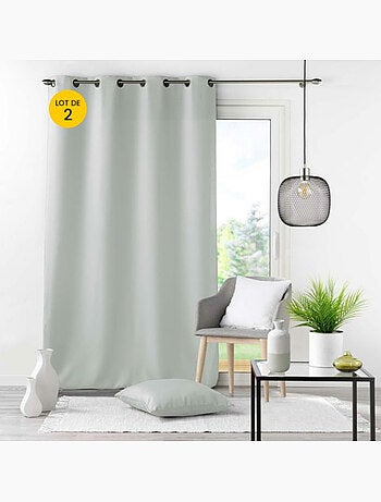 Lot de 2 rideaux à œillets métal – essentiel