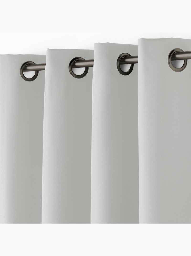 Lot de 2 Rideaux à Œillets Métal – Essentiel Gris perle - Kiabi