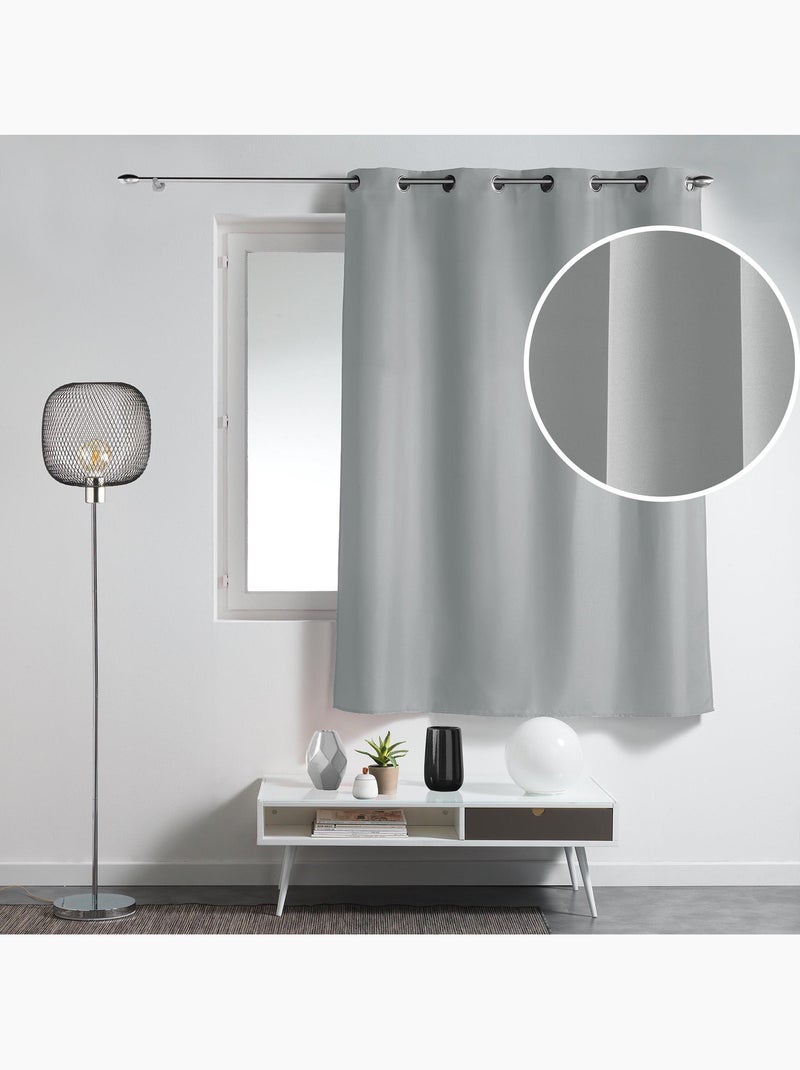 Lot de 2 Rideaux à Œillets Métal – Essentiel Gris - Kiabi