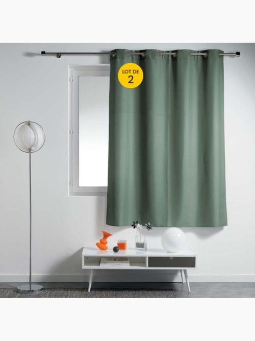 Lot de 2 Rideaux à Œillets Métal – Essentiel - Kiabi