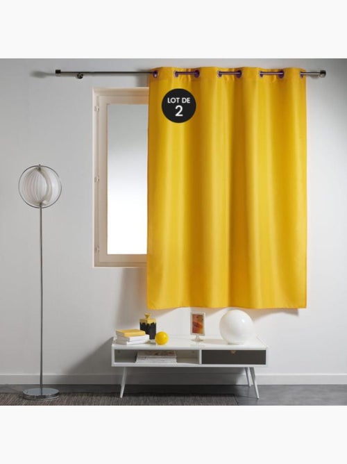 Lot de 2 Rideaux à Œillets Métal – Essentiel - Kiabi