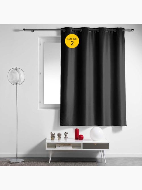 Lot de 2 Rideaux à Œillets Métal – Essentiel - Kiabi