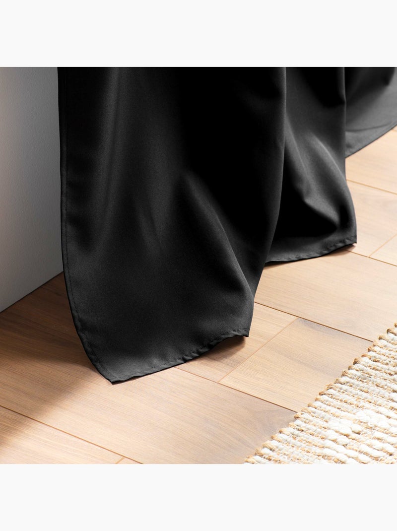 Lot de 2 Rideaux à Œillets Métal – Essentiel Noir - Kiabi