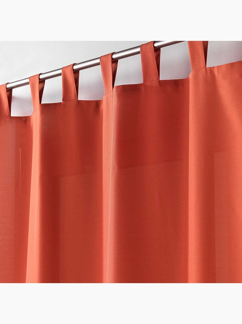 Lot de 2 Rideaux à Œillets Métal – Essentiel Terracotta - Kiabi