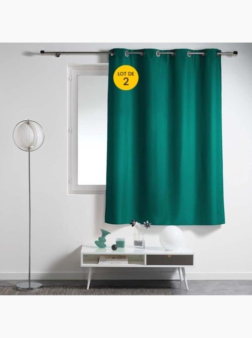 Lot de 2 Rideaux à Œillets Métal – Essentiel - Kiabi