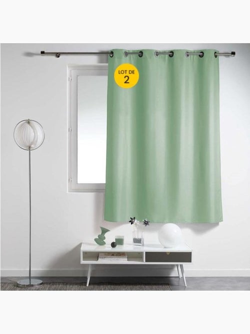 Lot de 2 Rideaux à Œillets Métal – Essentiel - Kiabi
