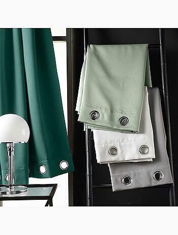 Lot de 2 rideaux à œillets occultants unis