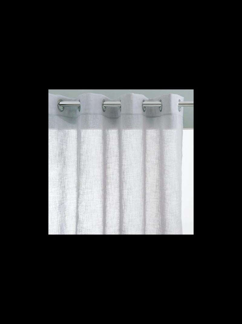 Lot de 2 Rideaux à Oeillets – Panneau « effet lin » - 140 x 260cm Gris - Kiabi