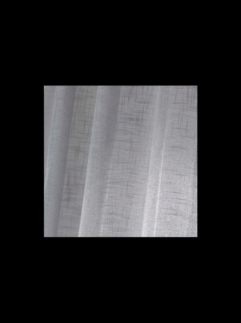 Lot de 2 Rideaux à Oeillets – Panneau « effet lin » - 140 x 260cm Gris - Kiabi