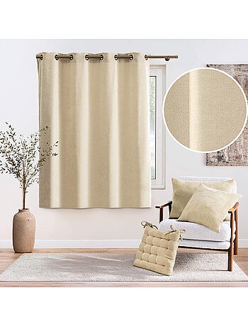 Lot de 2 rideaux à œillets – petite hauteur