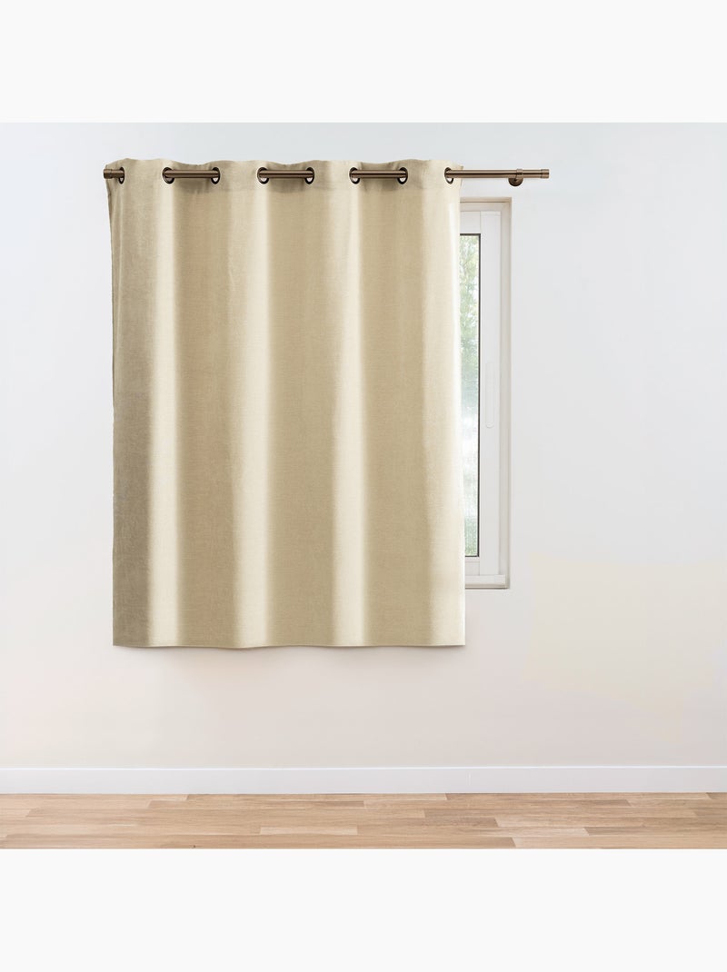 Lot de 2 rideaux à œillets – petite hauteur Beige naturel - Kiabi