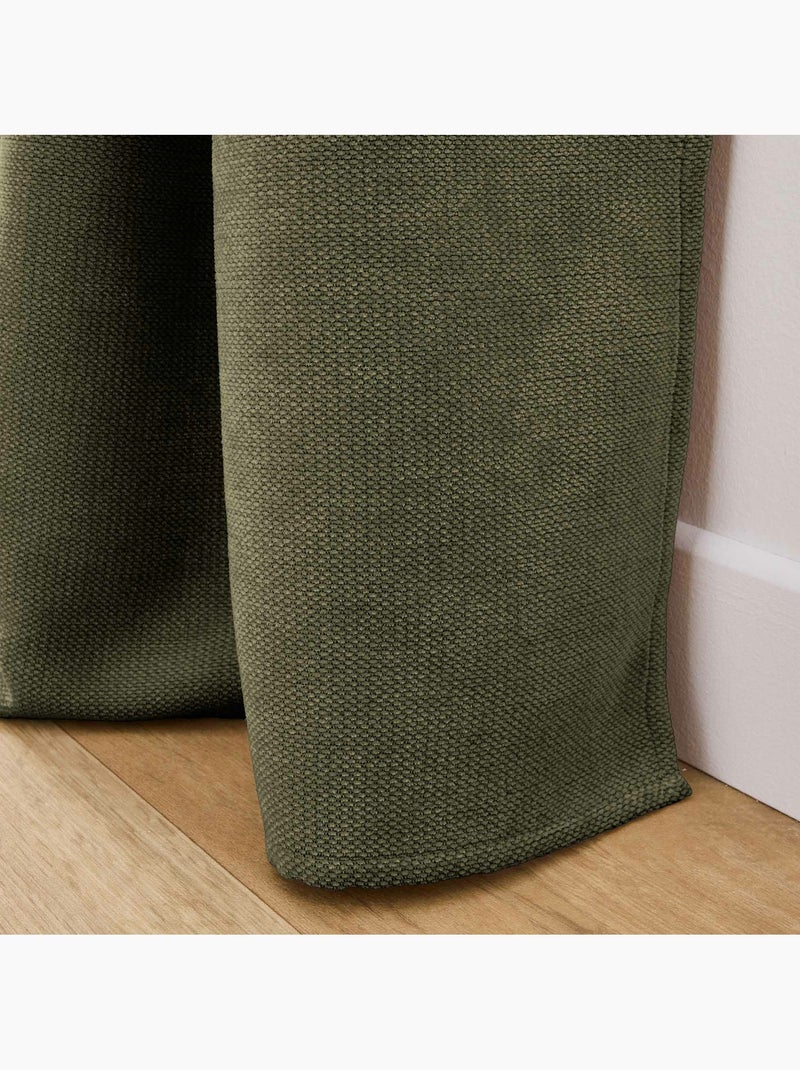 Lot de 2 rideaux à œillets – petite hauteur Kaki - Kiabi