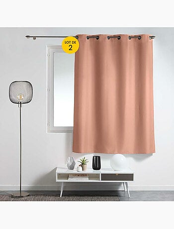 Lot de 2 rideaux à œillets petite hauteur – Polyester uni Epure