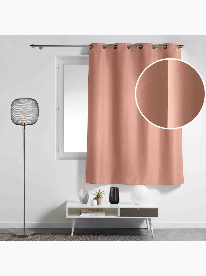 Lot de 2 rideaux à œillets petite hauteur – Polyester uni Epure Blush - Kiabi