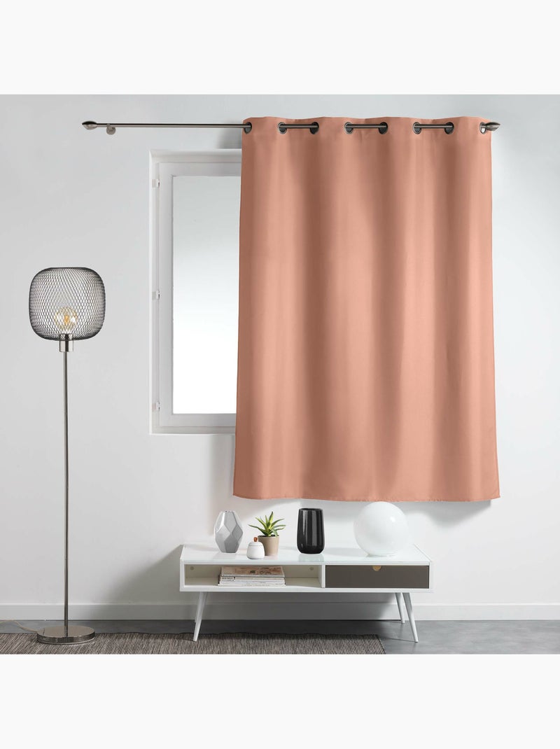 Lot de 2 rideaux à œillets petite hauteur – Polyester uni Epure Blush - Kiabi