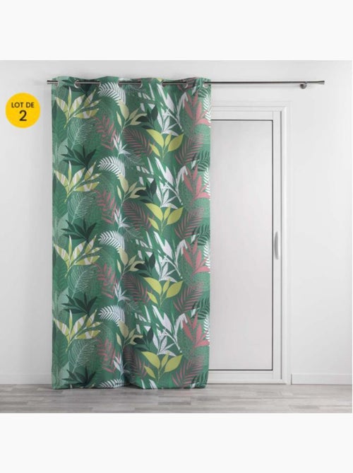 Lot de 2 rideaux à œillets – Polyester imprimé Assana - Kiabi