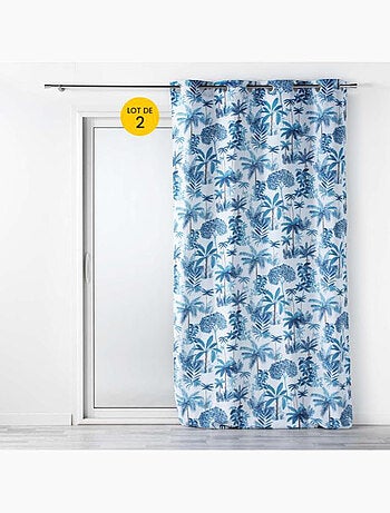 Lot de 2 Rideaux a oeillets polyester imprimé