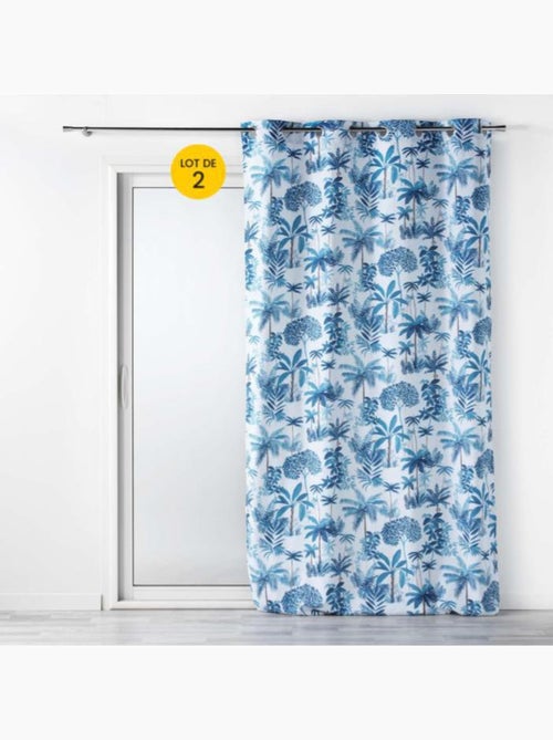 Lot de 2 Rideaux a oeillets polyester imprimé - Kiabi