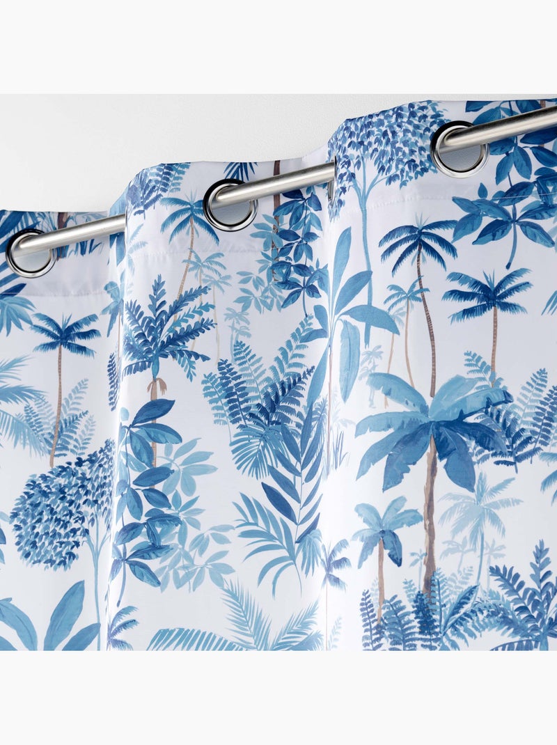 Lot de 2 Rideaux a oeillets polyester imprimé Bleu - Kiabi