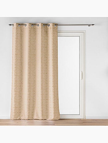 Lot de 2 rideaux à œillets polyester imprimé métallisé Louxor