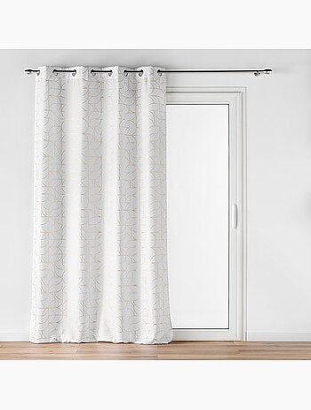 Lot de 2 rideaux à œillets polyester imprimé métallisé Louxor
