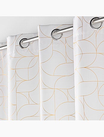 Lot de 2 rideaux à œillets polyester imprimé métallisé Louxor