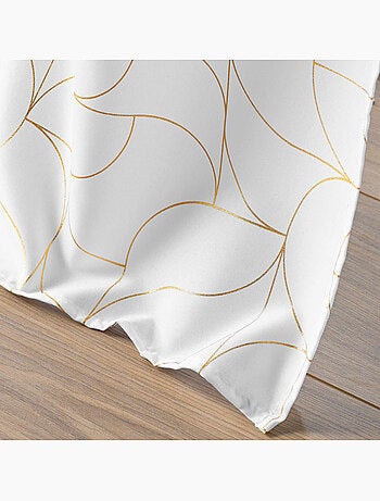 Lot de 2 rideaux à œillets polyester imprimé métallisé Louxor