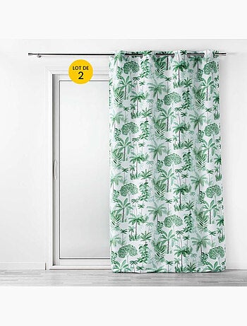 Lot de 2 Rideaux a oeillets polyester imprimé