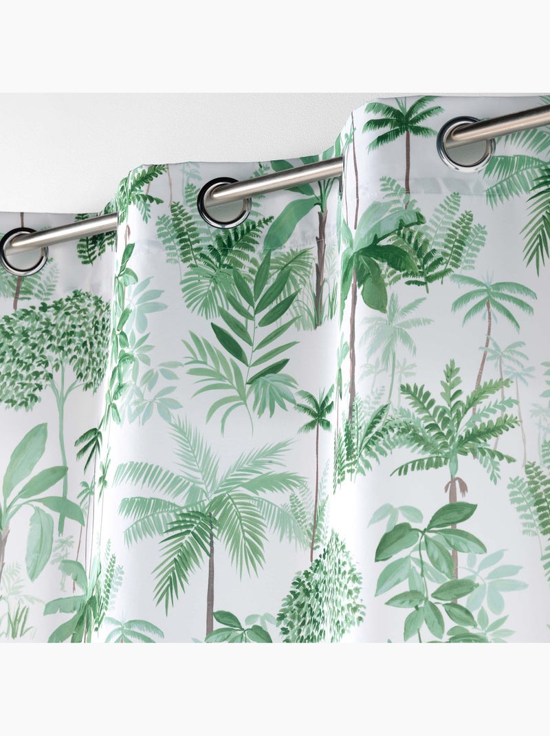 Lot de 2 Rideaux a oeillets polyester imprimé Vert - Kiabi