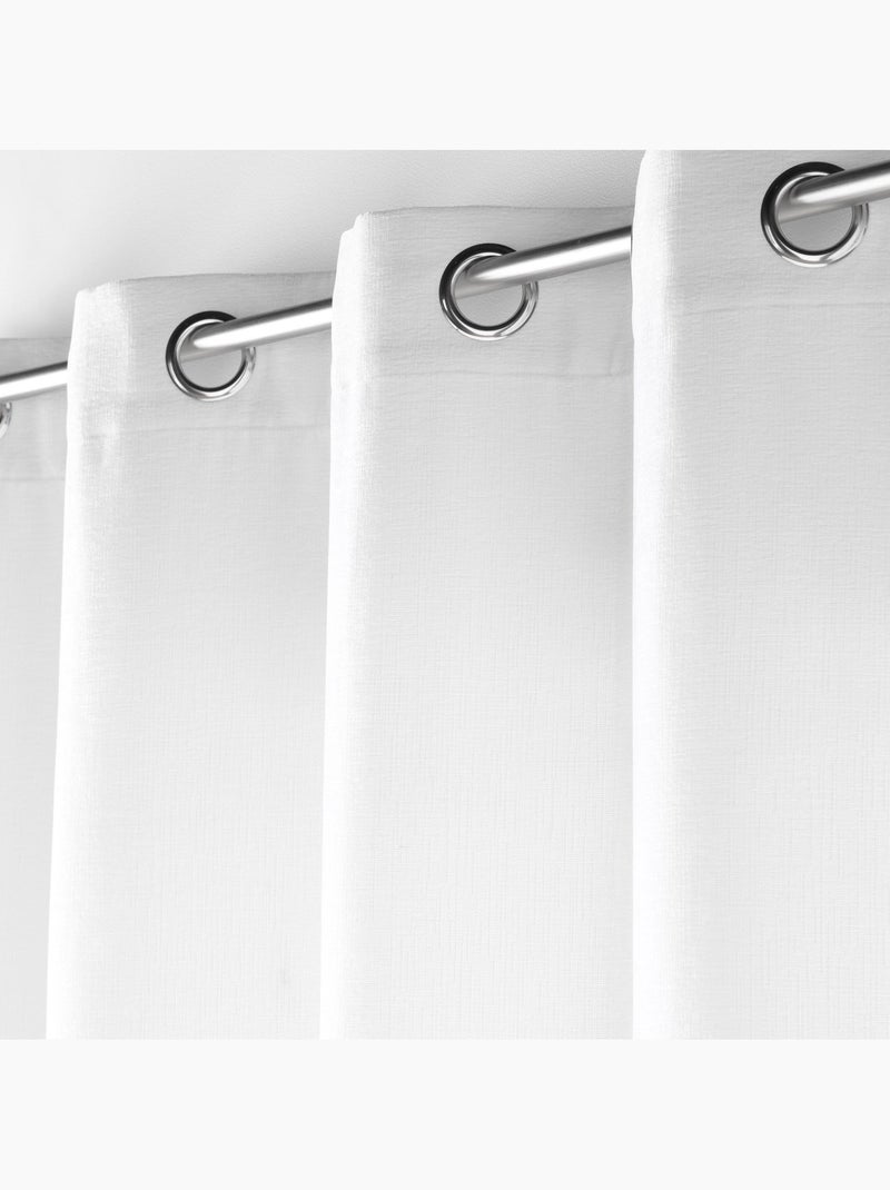 Lot de 2 Rideaux à œillets – Velours à relief Verra Blanc - Kiabi