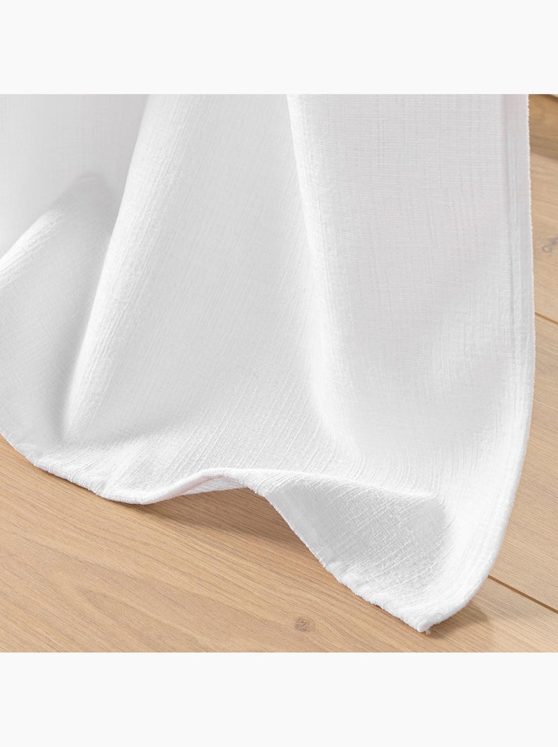 Lot de 2 Rideaux à œillets – Velours à relief Verra Blanc - Kiabi