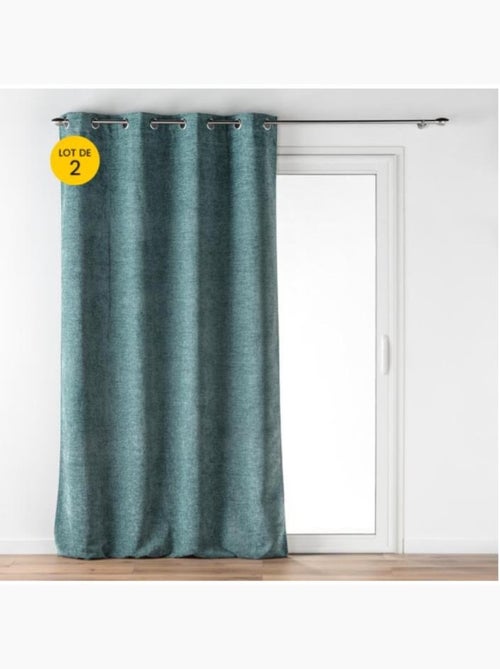 Lot de 2 Rideaux à œillets – Velours à relief Verra - Kiabi