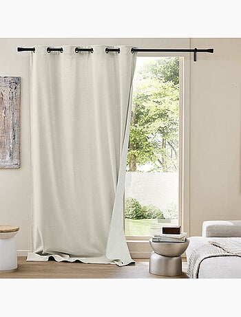 Lot de 2 Rideaux à Œillets Velours Côtelé / Polaire Thermique