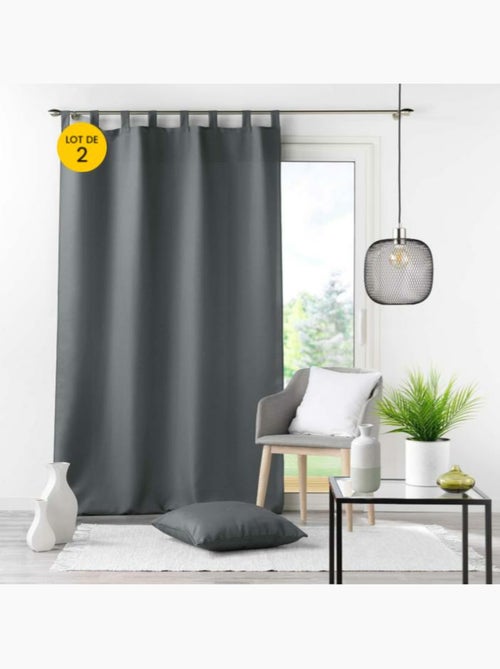 Lot de 2 Rideaux à Passants – Essentiel - Kiabi