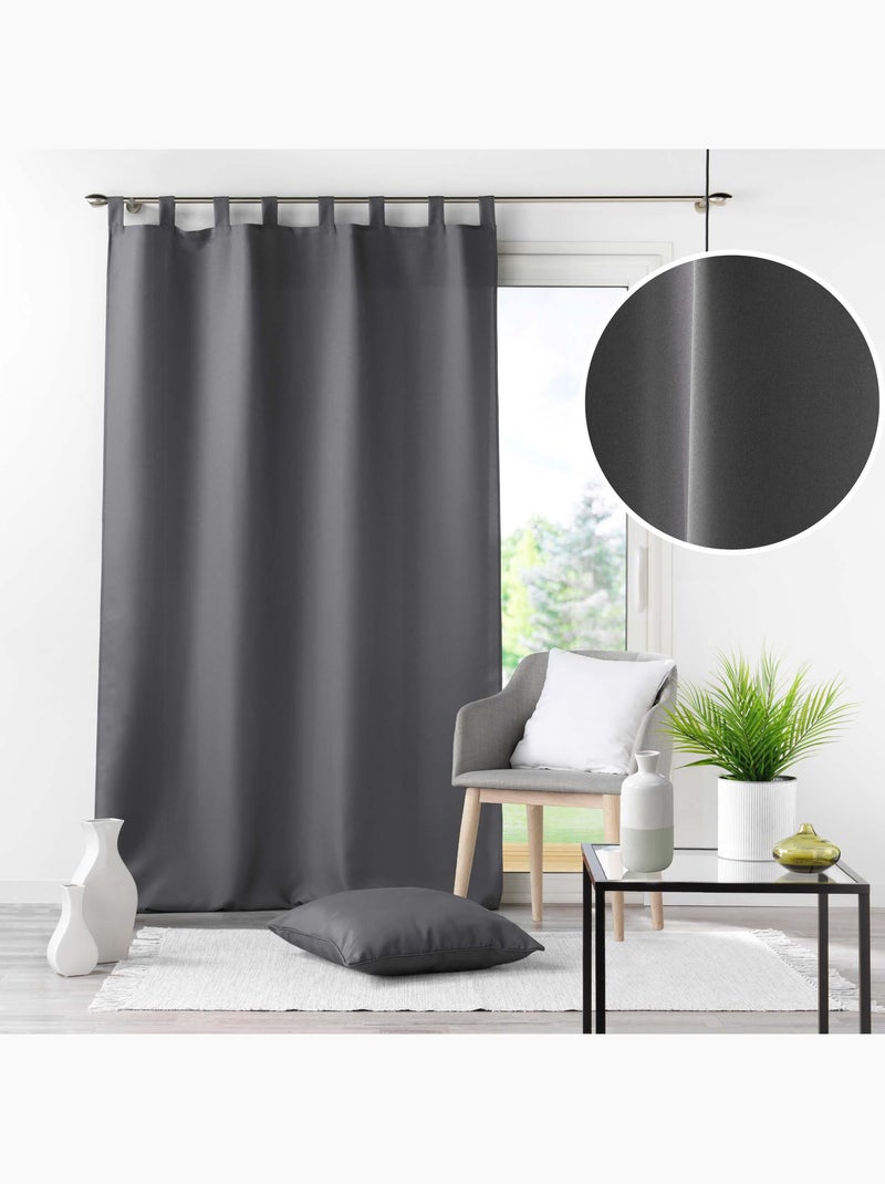 Lot de 2 Rideaux à Passants – Essentiel Gris béton - Kiabi