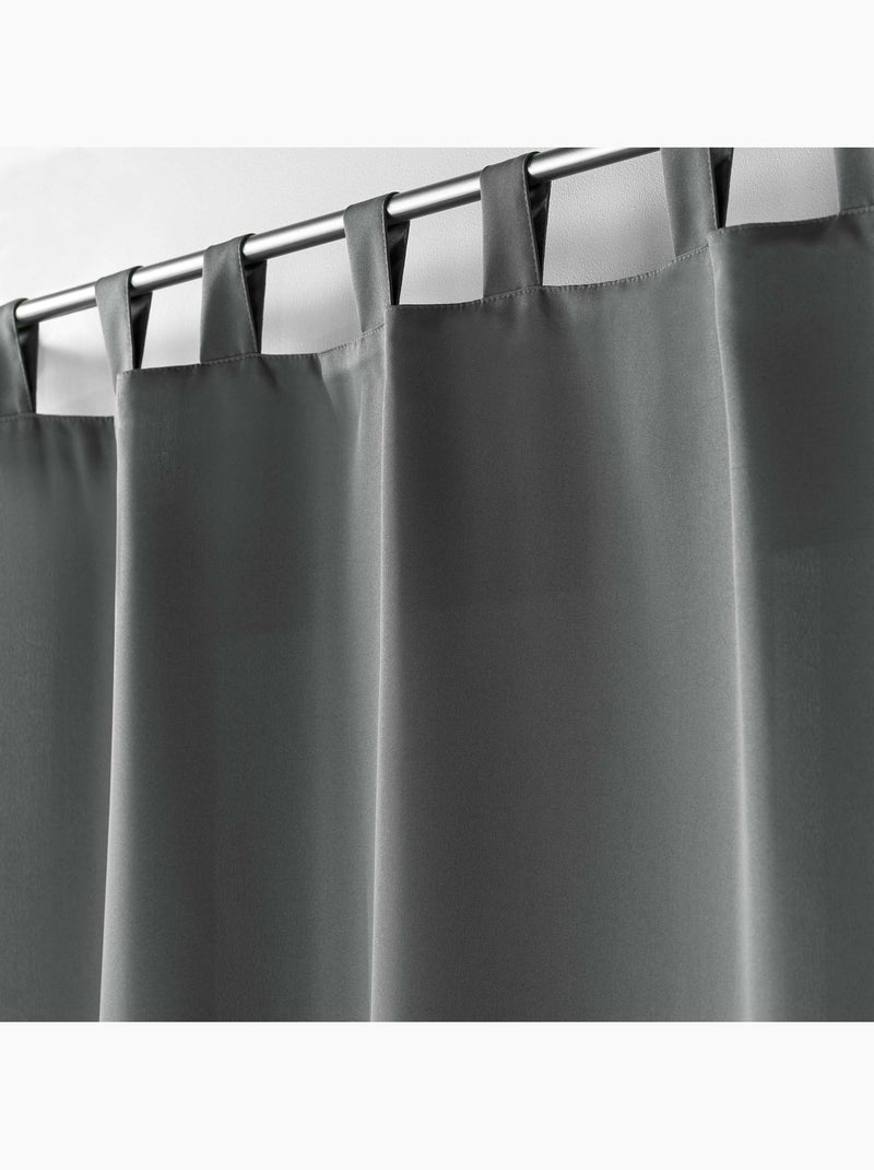 Lot de 2 Rideaux à Passants – Essentiel Gris béton - Kiabi
