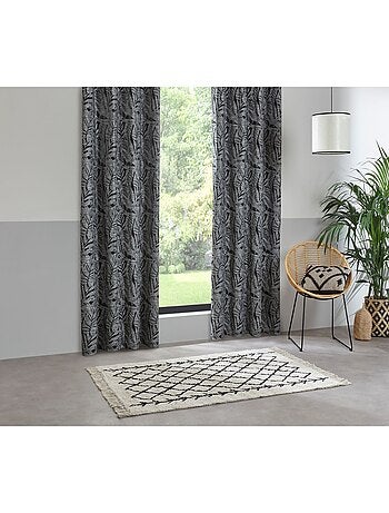 Lot de 2 rideaux à tissu jacquard à motifs feuilles FOLHA