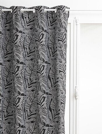 Lot de 2 rideaux à tissu jacquard à motifs feuilles FOLHA
