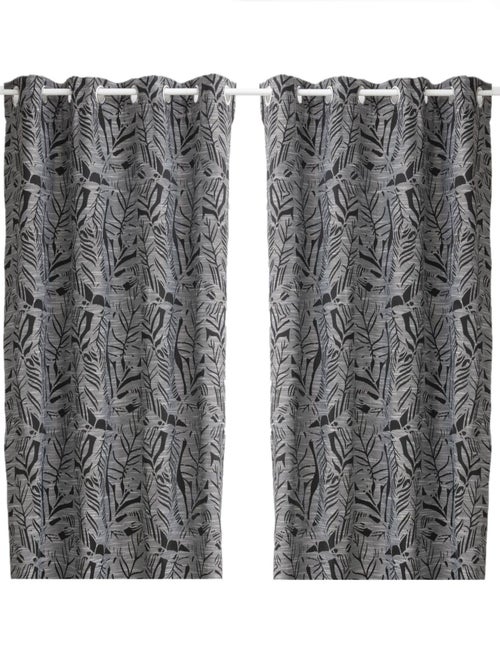 Lot de 2 rideaux à tissu jacquard à motifs feuilles FOLHA - Kiabi