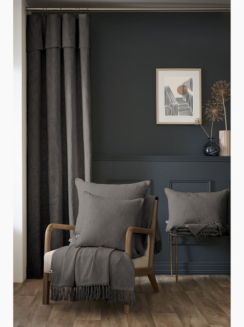 Lot de 2 rideaux ajustables - Coton flammé - Sixtine - Kiabi