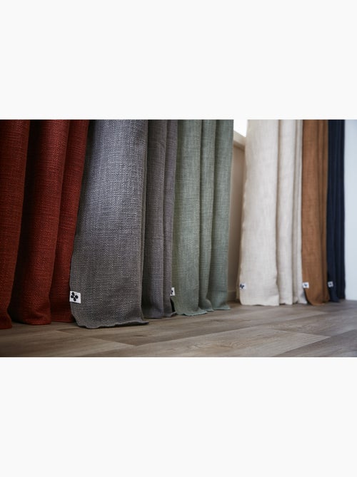 Lot de 2 rideaux ajustables - Coton flammé - Sixtine - Kiabi