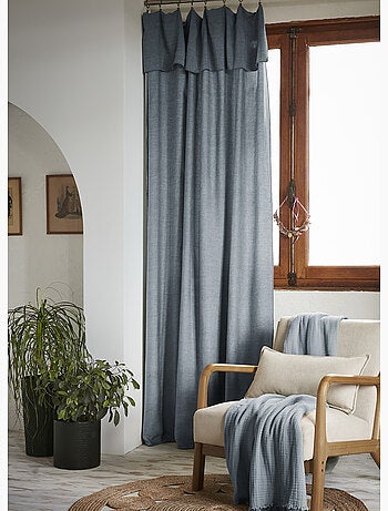 Lot de 2 rideaux ajustables + 8 anneaux pinces – lyocell uni