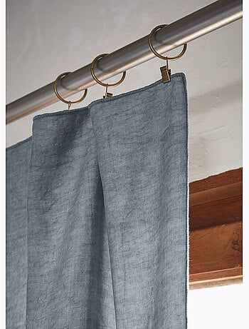 Lot de 2 rideaux ajustables + 8 anneaux pinces – lyocell uni