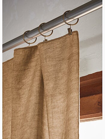 Lot de 2 Rideaux ajustables + 8 anneaux pinces – Lyocell uni