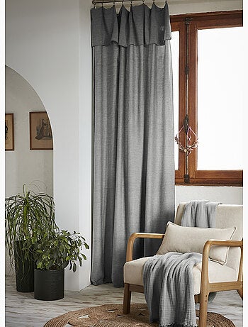 Lot de 2 Rideaux ajustables + 8 anneaux pinces – Lyocell uni