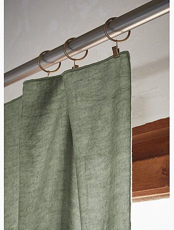 Lot de 2 Rideaux ajustables + 8 anneaux pinces – Lyocell uni