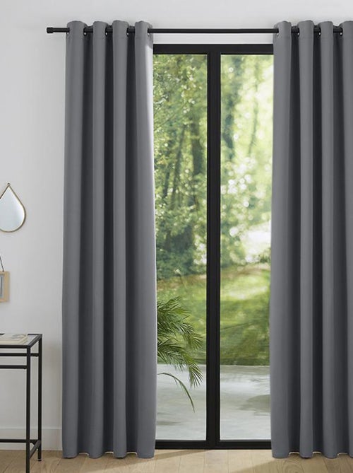 Lot De 2 Rideaux Anthracite 140 X 260 Cm - Kiabi