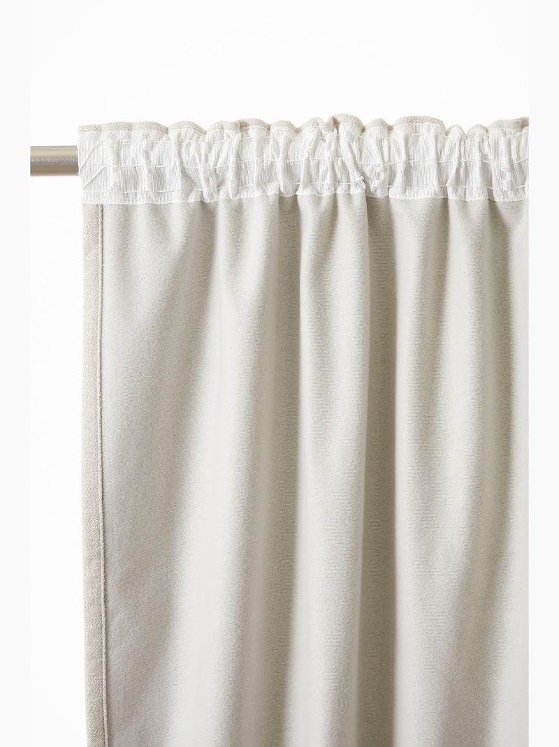 Lot de 2 Rideaux Blackout – Occultant Polaire – Galon Fronceur Beige - Kiabi