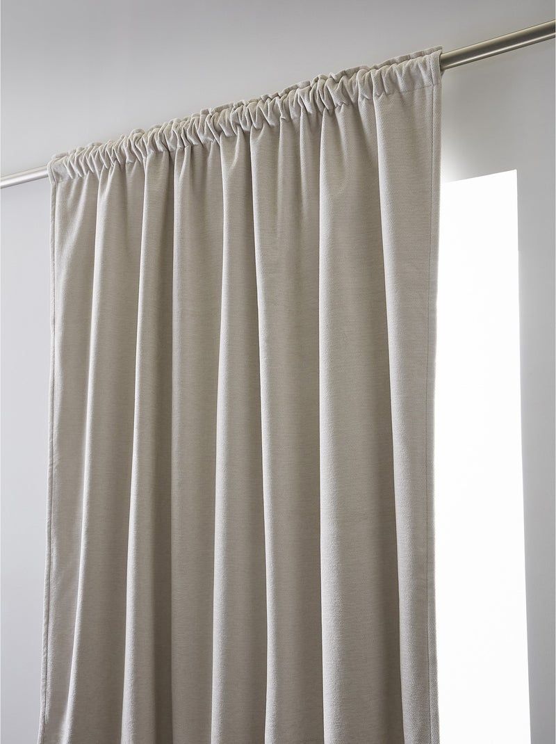 Lot de 2 Rideaux Blackout – Occultant Polaire – Galon Fronceur Beige - Kiabi