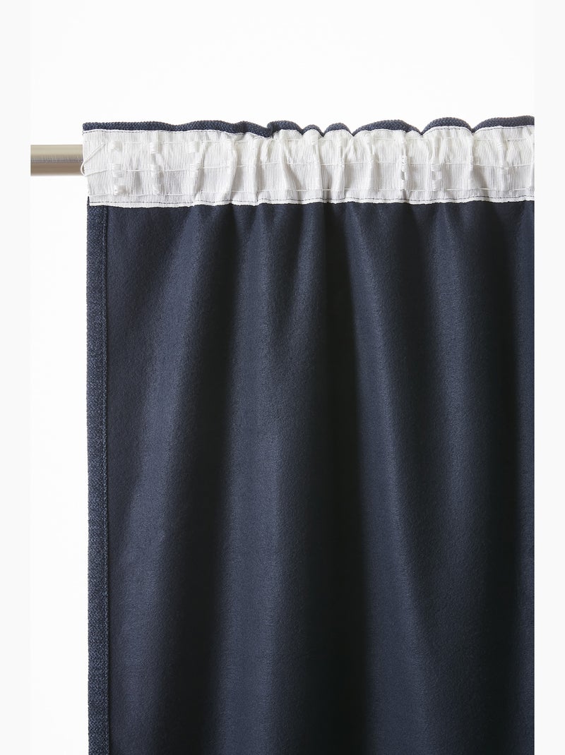 Lot de 2 Rideaux Blackout – Occultant Polaire – Galon Fronceur Bleu foncé - Kiabi